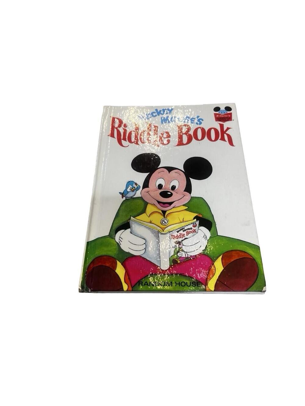Disney Mickey Mouse Riddle Book Illustrated Hardcover Donald Duck Goofy Vintage